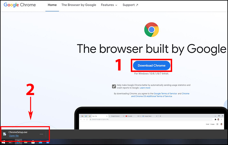 Cài chrome trên Windows 2